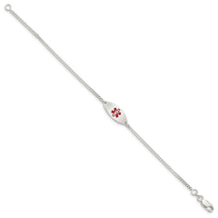 Sterling Silver Rhodium-plated Enamel Medical Jewelry Bracelet - 2