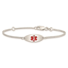 Sterling Silver Rhodium-plated Enamel Medical Jewelry Bracelet - 2