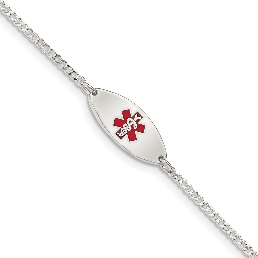 Sterling Silver Rhodium-plated Enamel Medical Jewelry Bracelet - 2