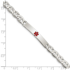 Sterling Silver Polished Medical Anchor Link ID Bracelet - 8