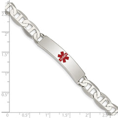 Sterling Silver Polished Medical Anchor Link ID Bracelet - 7
