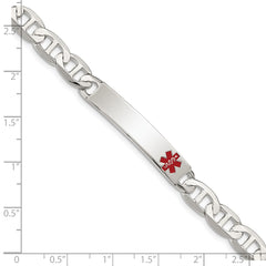 Sterling Silver Polished Medical Anchor Link ID Bracelet - 2
