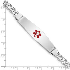 Sterling Silver Rhodium-plated Medical ID Curb Link Bracelet - 2