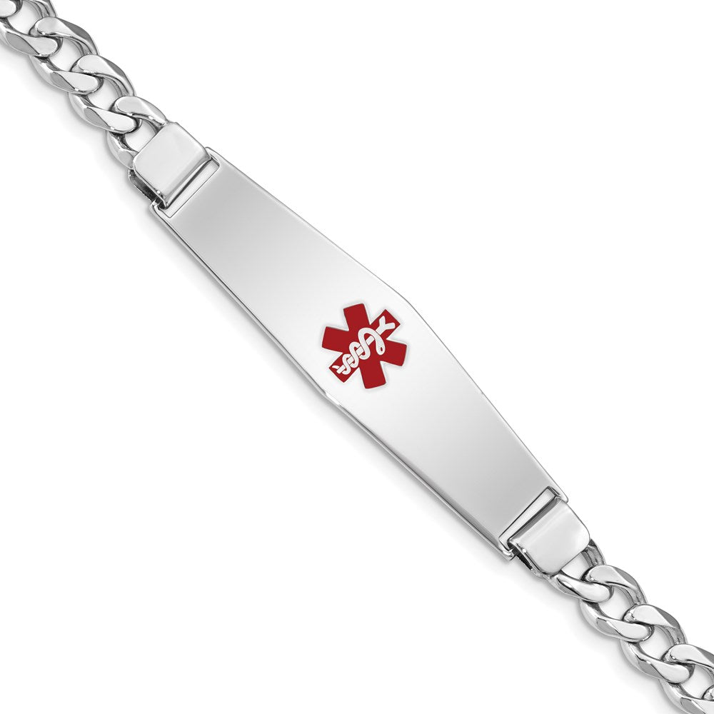 Sterling Silver Rhodium-plated Medical ID Curb Link Bracelet - 2