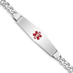 Sterling Silver Rhodium-plated Medical ID Curb Link Bracelet - 2