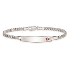 Sterling Silver Rhodium-plated Medical ID Curb Link Bracelet - 16