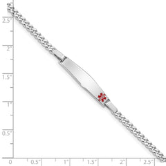 Sterling Silver Rhodium-plated Medical ID Curb Link Bracelet - 16