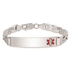 Sterling Silver Rhodium-plated Medical ID Anchor Link Bracelet - 2