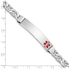 Sterling Silver Rhodium-plated Medical ID Anchor Link Bracelet - 2