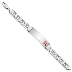 Sterling Silver Rhodium-plated Medical ID Anchor Link Bracelet - 3