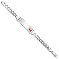 Sterling Silver Rhodium-plated Medical ID Curb Link Bracelet - 20