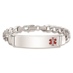 Sterling Silver Rhodium-plated Medical ID Curb Link Bracelet - 20