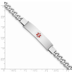 Sterling Silver Rhodium-plated Medical ID Curb Link Bracelet - 21