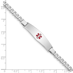 Sterling Silver Rhodium-plated Medical ID Curb Link Bracelet - 23