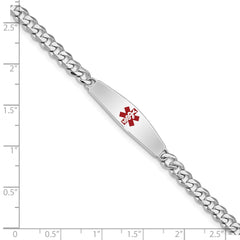 Sterling Silver Rhodium-plated Medical ID Bracelet w/Curb Link - 2