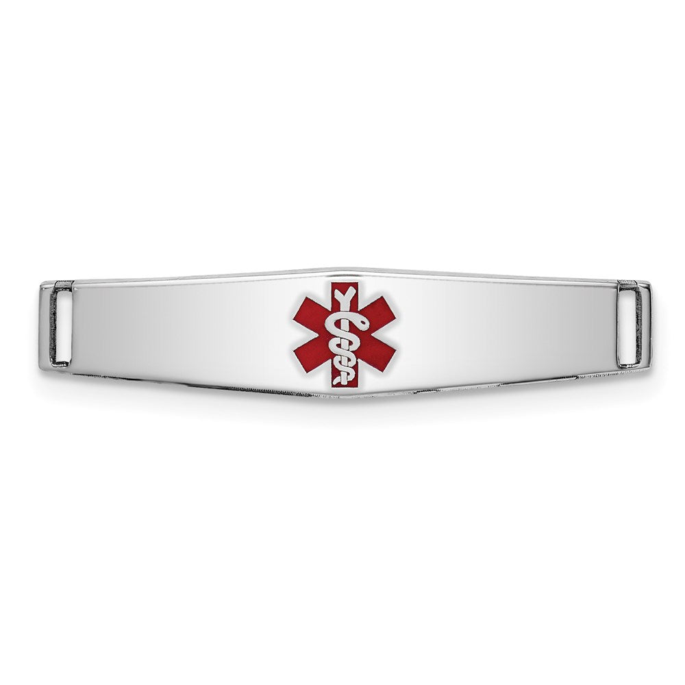 Sterling Silver Rhodium-plated Medical ID Plate - 4
