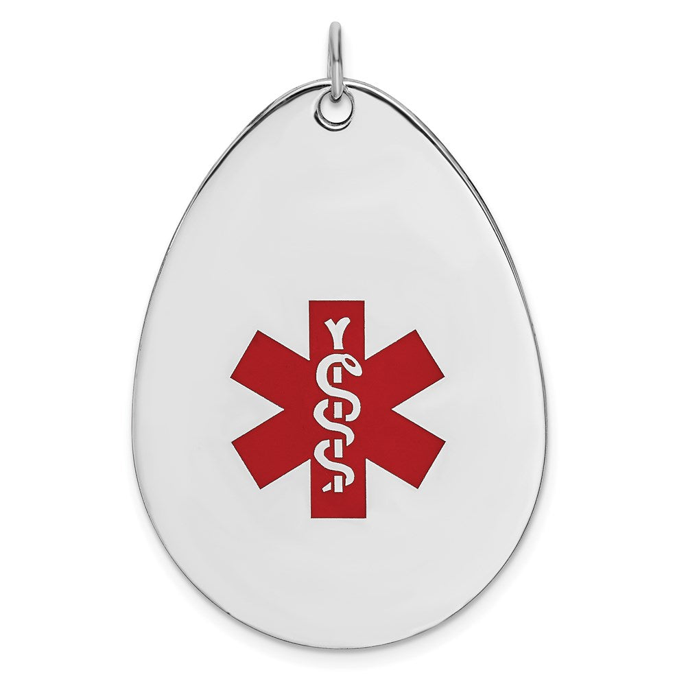 Sterling Silver Rhodium-plated Medical Jewelry Pendant - 9