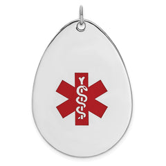 Sterling Silver Rhodium-plated Medical Jewelry Pendant - 9