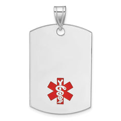 Sterling Silver Rhodium-plated Medical Jewelry Pendant - 10