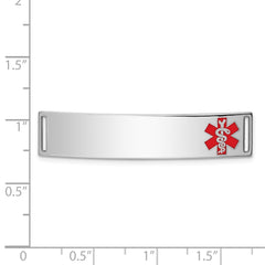 Sterling Silver Rhodium-plated Medical ID Plate - 3
