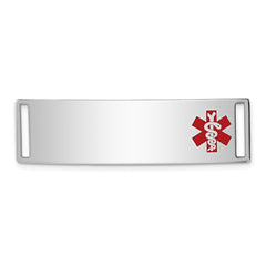 Sterling Silver Rhodium-plated Medical ID Plate - 5