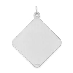 Sterling Silver Rhodium-plated Medical Jewelry Pendant - 3