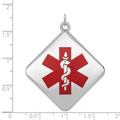Sterling Silver Rhodium-plated Medical Jewelry Pendant - 3