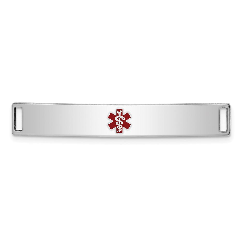 Sterling Silver Rhodium-plated Medical ID Plate - 11
