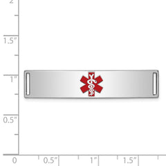 Sterling Silver Rhodium-plated Medical ID Plate - 6