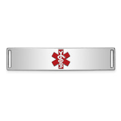 Sterling Silver Rhodium-plated Medical ID Plate - 6