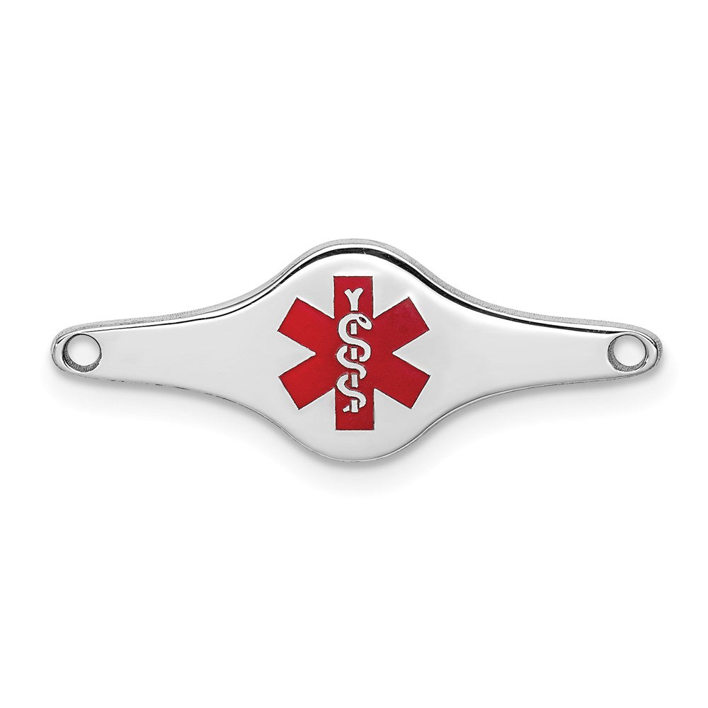Sterling Silver Rhodium-plated Medical ID Plate - 12