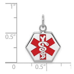 Sterling Silver Rhodium-plated Medical Jewelry Pendant - 11