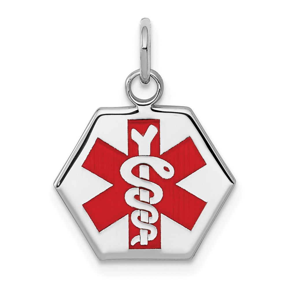 Sterling Silver Rhodium-plated Medical Jewelry Pendant - 11