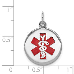 Sterling Silver Rhodium-plated Medical Jewelry Pendant - 8