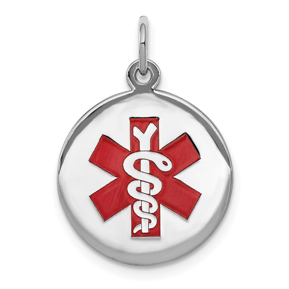 Sterling Silver Rhodium-plated Medical Jewelry Pendant - 8