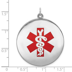 Sterling Silver Rhodium-plated Medical Jewelry Pendant - 15