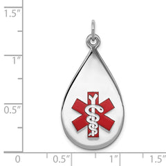 Sterling Silver Rhodium-plated Medical Jewelry Pendant - 16