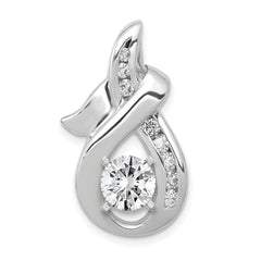 14k White Gold Peg-set AA Diamond Semi-Mount Slide Fits up to 6mm Regular/8mm Fancy or Reversible Omega