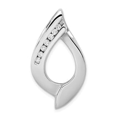 14k White Gold Complete 1/5 carat AAA Diamond Slide Fits up to 6mm Regular/8mm Fancy or Reversible Omega