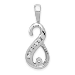 14k White Gold Peg-Set and Channel A Diamond Semi-Mount Slide Fits up to 4mm Regular/6mm Fancy or Reversible Omega