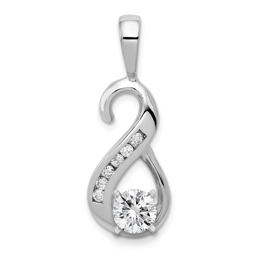 14k White Gold Peg-Set and Channel A Diamond Semi-Mount Slide Fits up to 4mm Regular/6mm Fancy or Reversible Omega