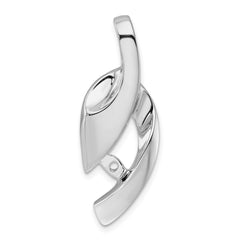 14k White Gold Fancy Peg-Set Diamond Slide Mounting Fits up to 4mm Regular/6mm Fancy or Reversible Omega - 2