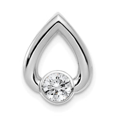 14k White Gold Holds 4.4mm Stone Teardrop Chain Slide Mounting
