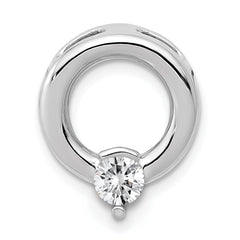 14k White Gold Holds 4.4mm Stone Circle Chain Slide Mounting