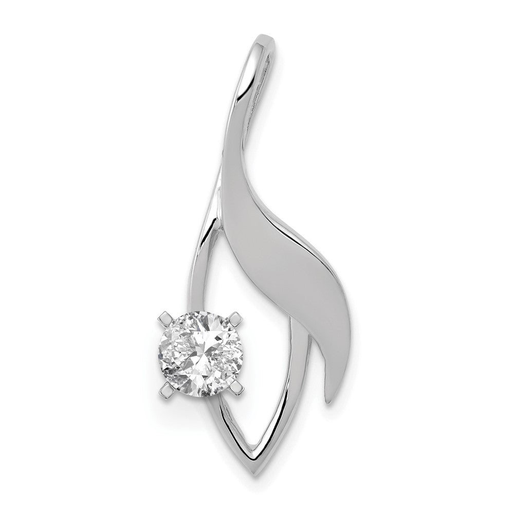 14k White Gold Peg-Set Fancy Slide Mounting Fits up to 3mm Regular/6mm Fancy or Reversible Omega