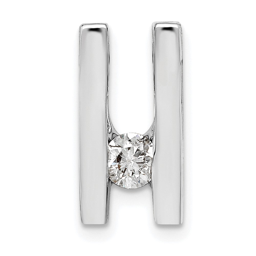 14k White Gold Complete AAA 4.1mm Diamond Slide Fits up to 4mm Regular/6mm Fancy or Reversible Omega