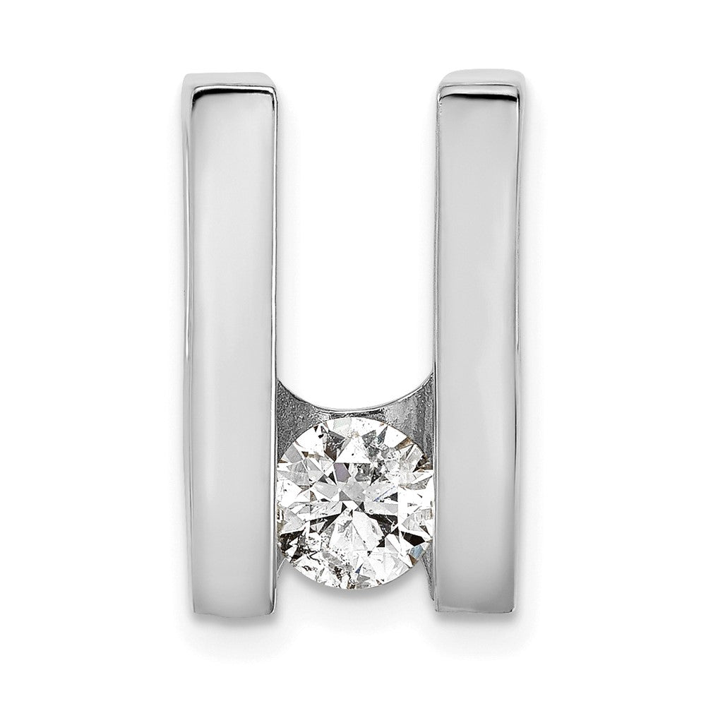 14k White Gold Complete AAA 5.25mm Diamond Slide Fits up to 6mm Regular/Fancy/Reversible Omega