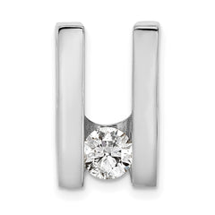 14k White Gold Complete AAA 5.25mm Diamond Slide Fits up to 6mm Regular/Fancy/Reversible Omega