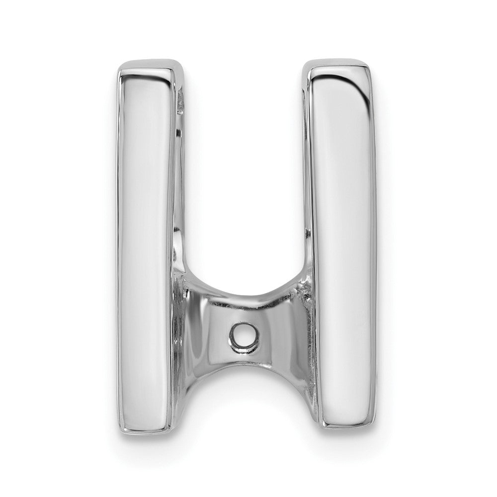 14k White Gold Holds 6mm Stone Slide Mounting Fits up to 6mm Regular/8mm Fancy or Reversible Omega - 2