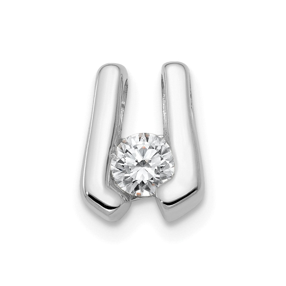 14k White Gold Complete VS 3.75mm Diamond Slide Fits up to 2mm Regular/3mm Fancy or Reversible Omega